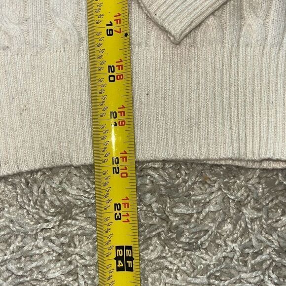 Antonio Melani Sweater 100% Cashmere Ivory Cable knit Pullover Small - Picture 4 of 10